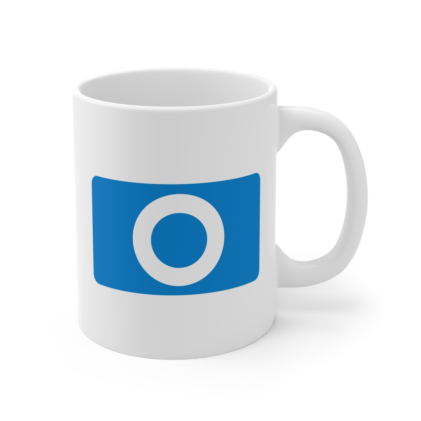 Blue "O" Badge White Mug