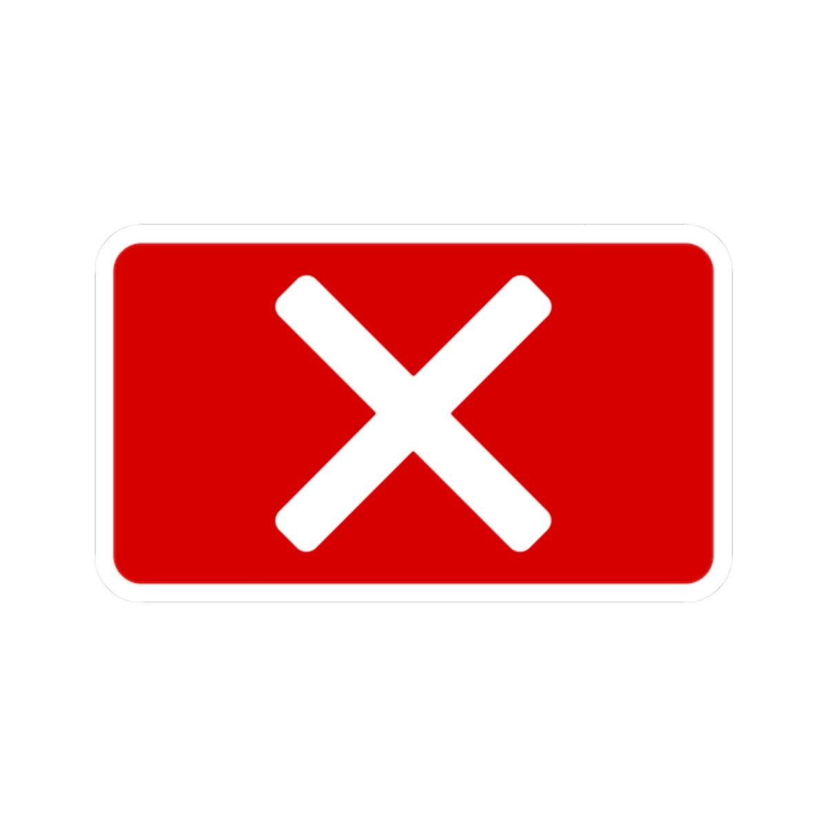 Red "X" Badge Sticker