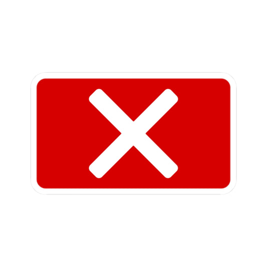 Red "X" Badge Sticker