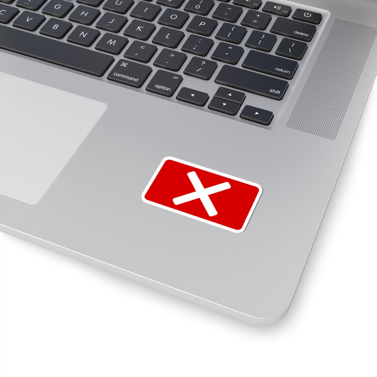 Red "X" Badge Sticker