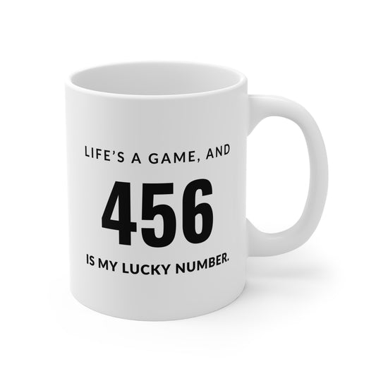 "456 is My Lucky Number" White Mug