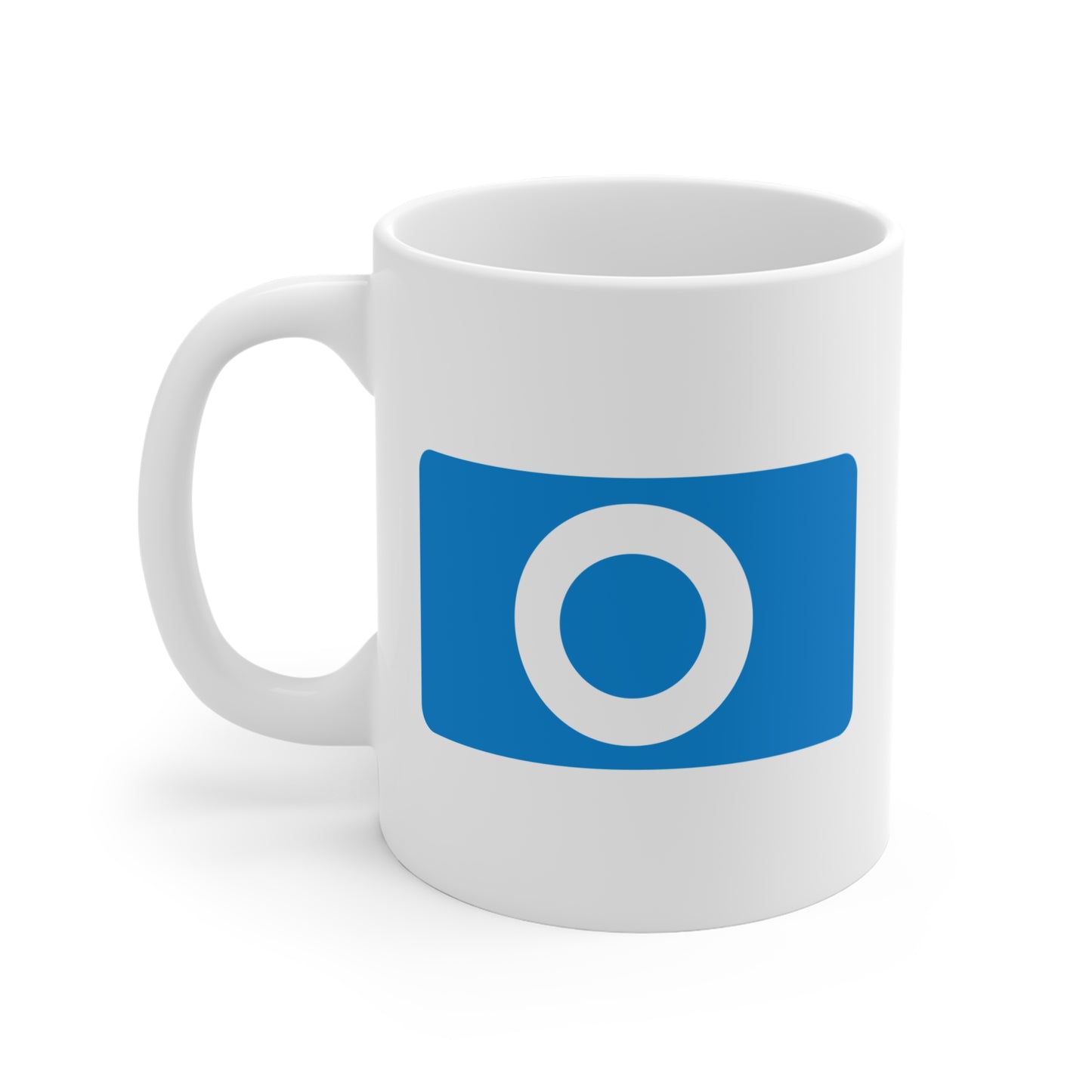 Blue "O" Badge White Mug