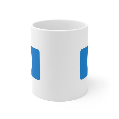 Blue "O" Badge White Mug